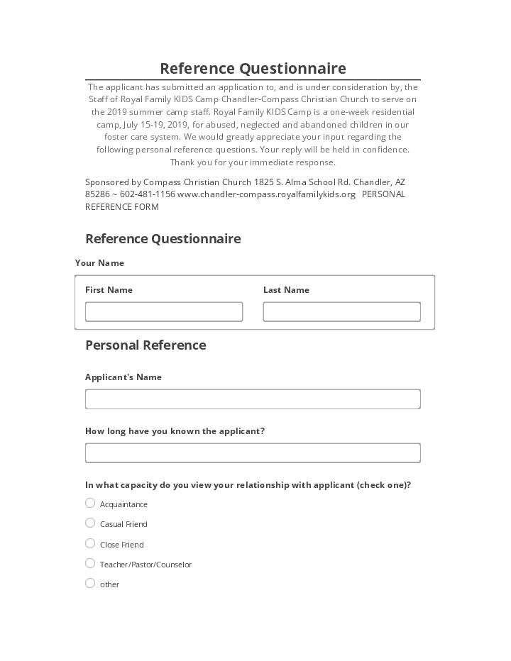 Automate Reference Questionnaire in Netsuite