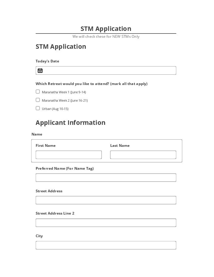 Export STM Application to Microsoft Dynamics