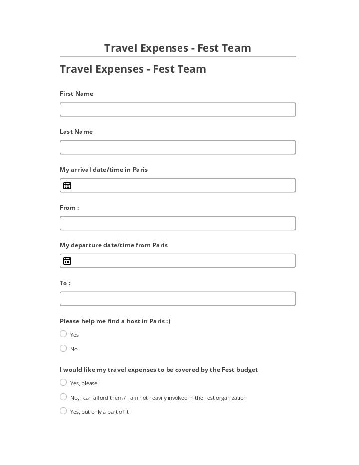 Extract Travel Expenses - Fest Team from Microsoft Dynamics