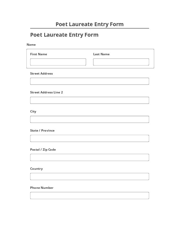 Incorporate Poet Laureate Entry Form