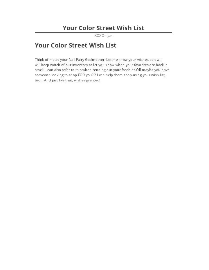 Arrange Your Color Street Wish List in Microsoft Dynamics
