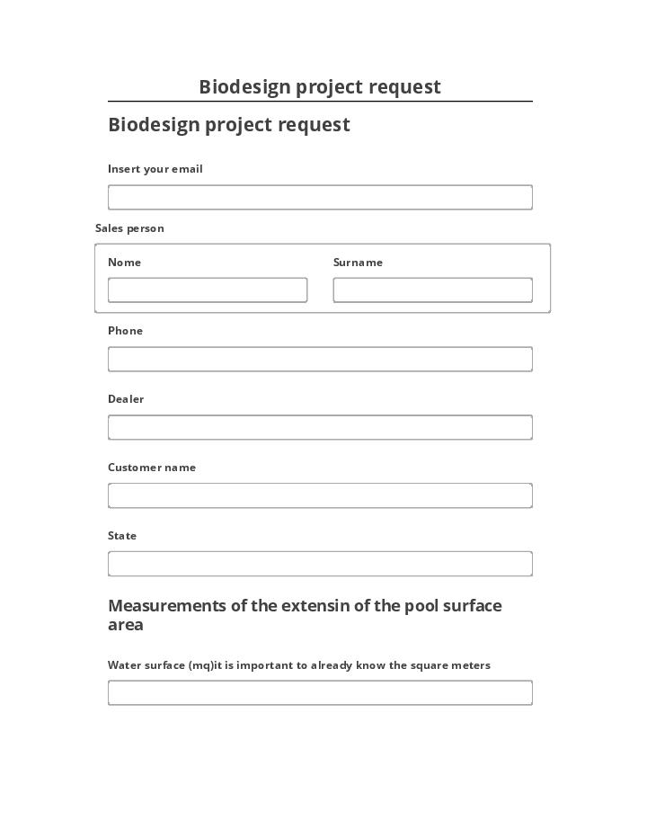Incorporate Biodesign project request in Microsoft Dynamics