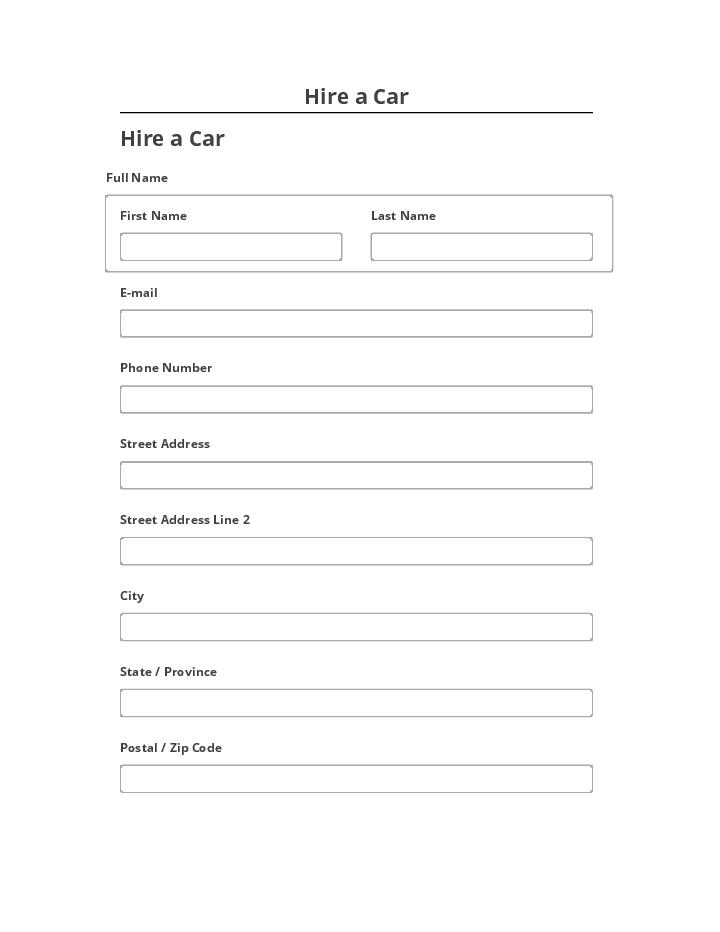 Synchronize Hire a Car with Salesforce