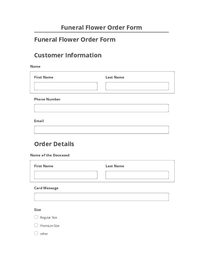Incorporate Funeral Flower Order Form in Salesforce