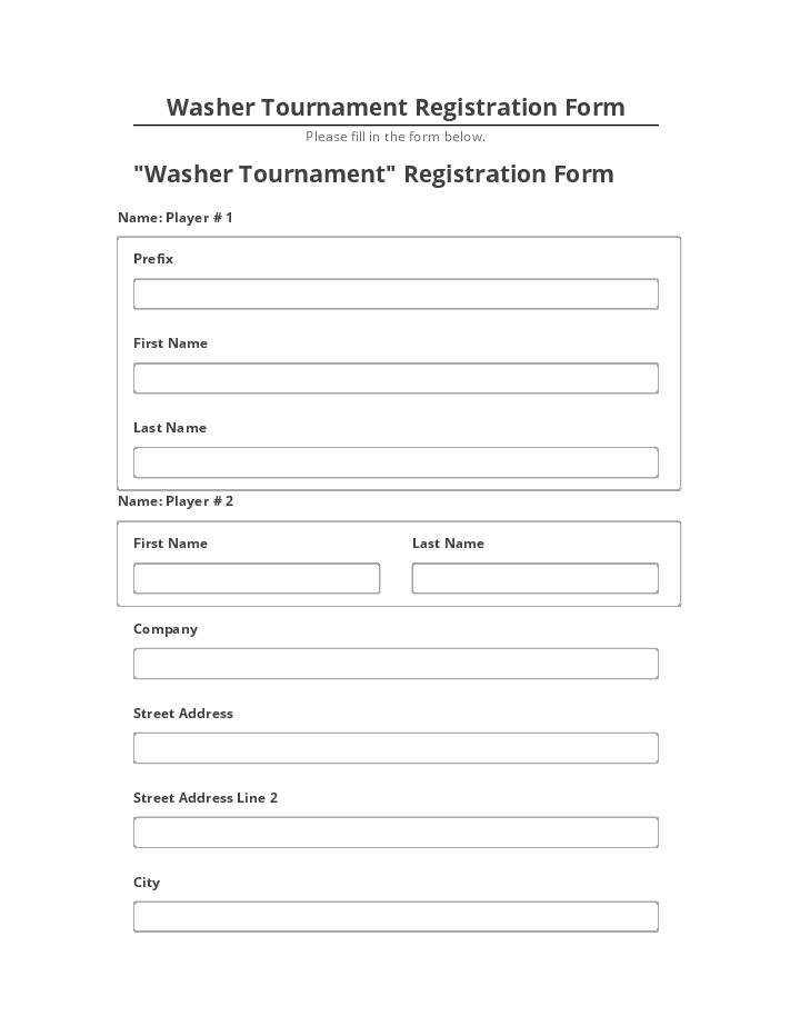 Integrate Washer Tournament Registration Form with Netsuite