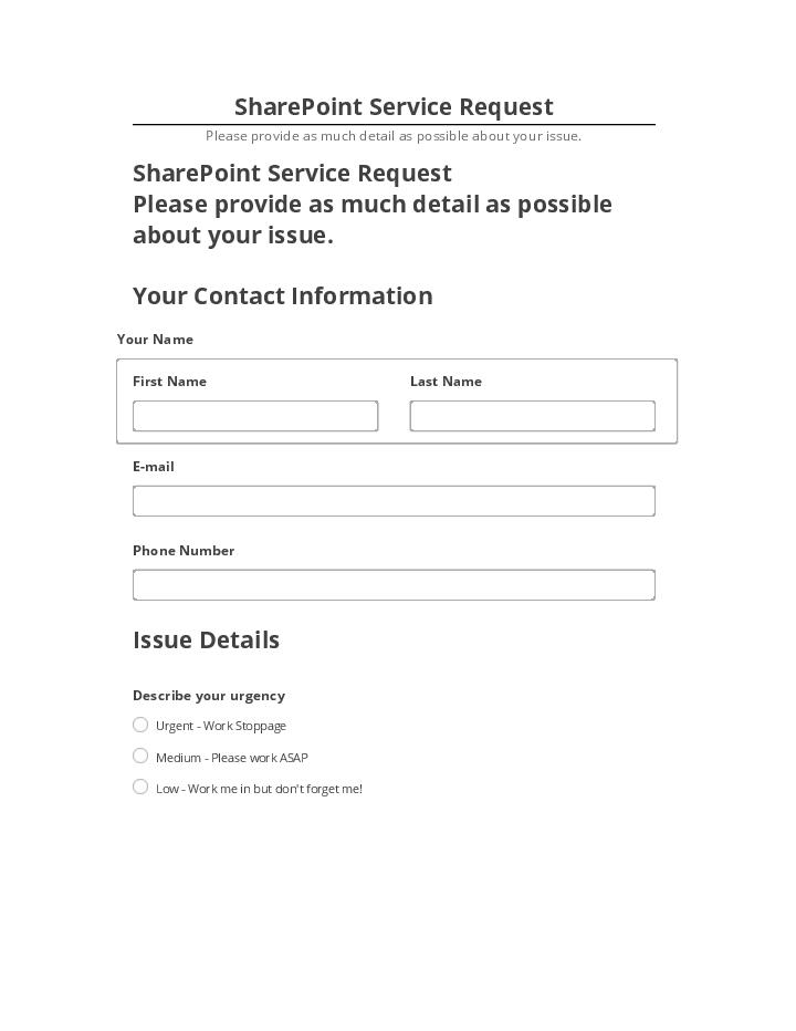 Arrange SharePoint Service Request in Microsoft Dynamics