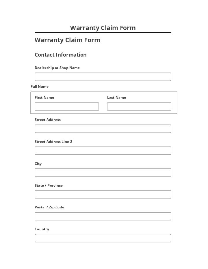 Update Warranty Claim Form from Netsuite