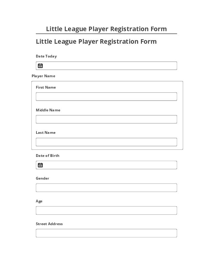 Synchronize Little League Player Registration Form with Salesforce