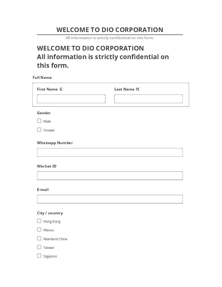 Manage WELCOME TO DIO CORPORATION in Microsoft Dynamics