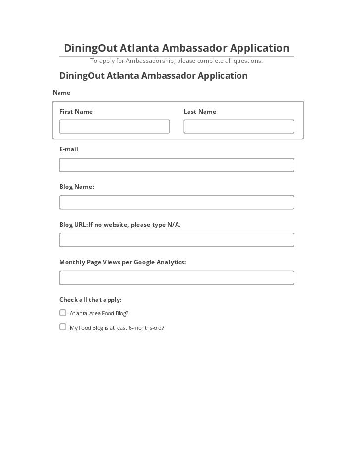 Incorporate DiningOut Atlanta Ambassador Application in Microsoft Dynamics