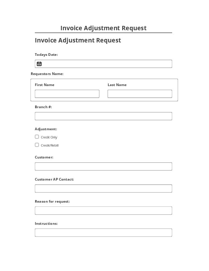 Synchronize Invoice Adjustment Request