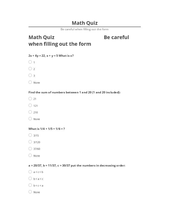 Synchronize Math Quiz with Microsoft Dynamics
