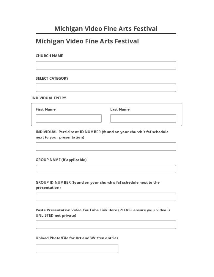 Synchronize Michigan Video Fine Arts Festival with Salesforce
