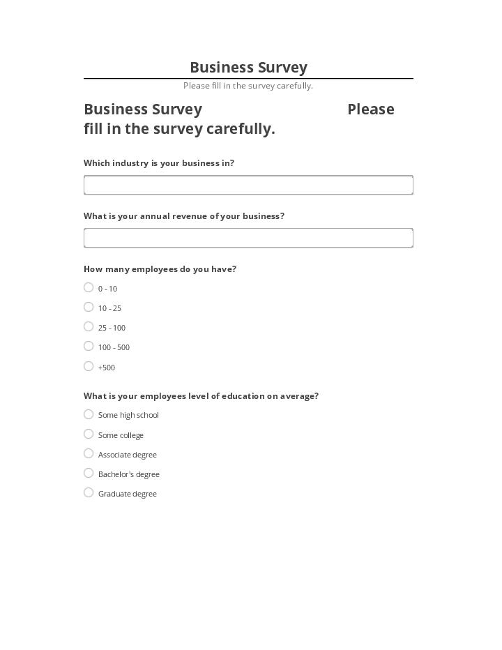 Synchronize Business Survey with Netsuite