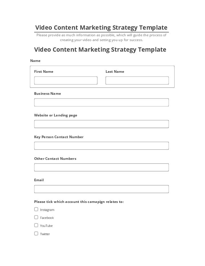 Pre-fill Video Content Marketing Strategy Template from Salesforce