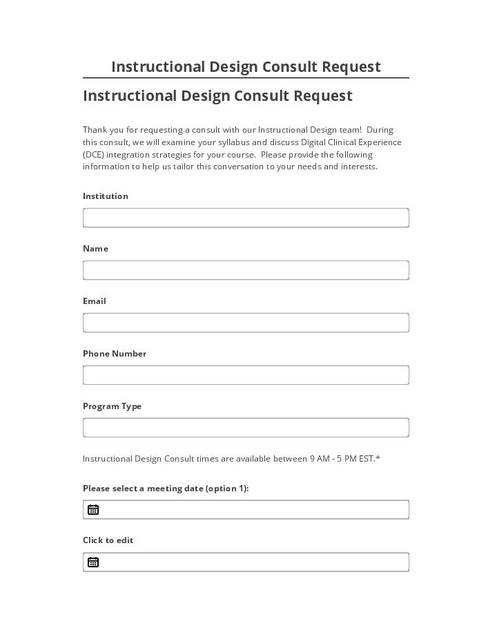 Integrate Instructional Design Consult Request with Salesforce