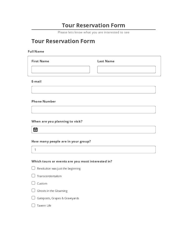 Incorporate Tour Reservation Form in Microsoft Dynamics