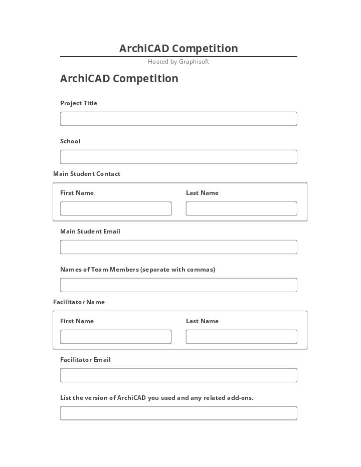Pre-fill ArchiCAD Competition from Netsuite