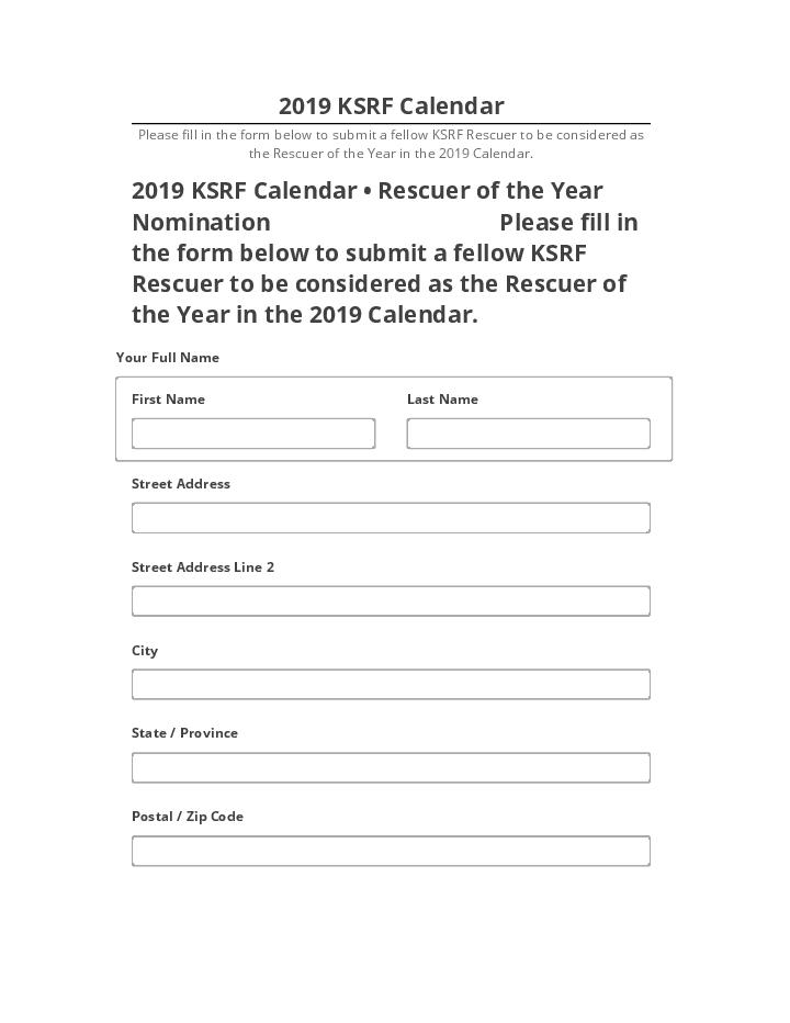 Extract 2019 KSRF Calendar from Salesforce