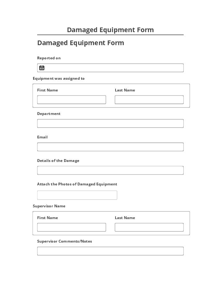 Arrange Damaged Equipment Form in Microsoft Dynamics