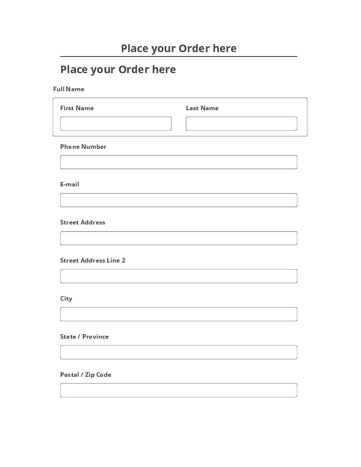 Extract Place your Order here from Netsuite