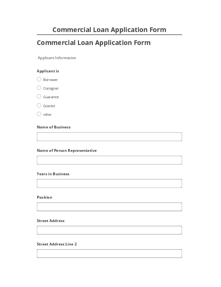 Manage Commercial Loan Application Form in Salesforce