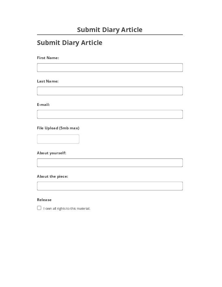Update Submit Diary Article
