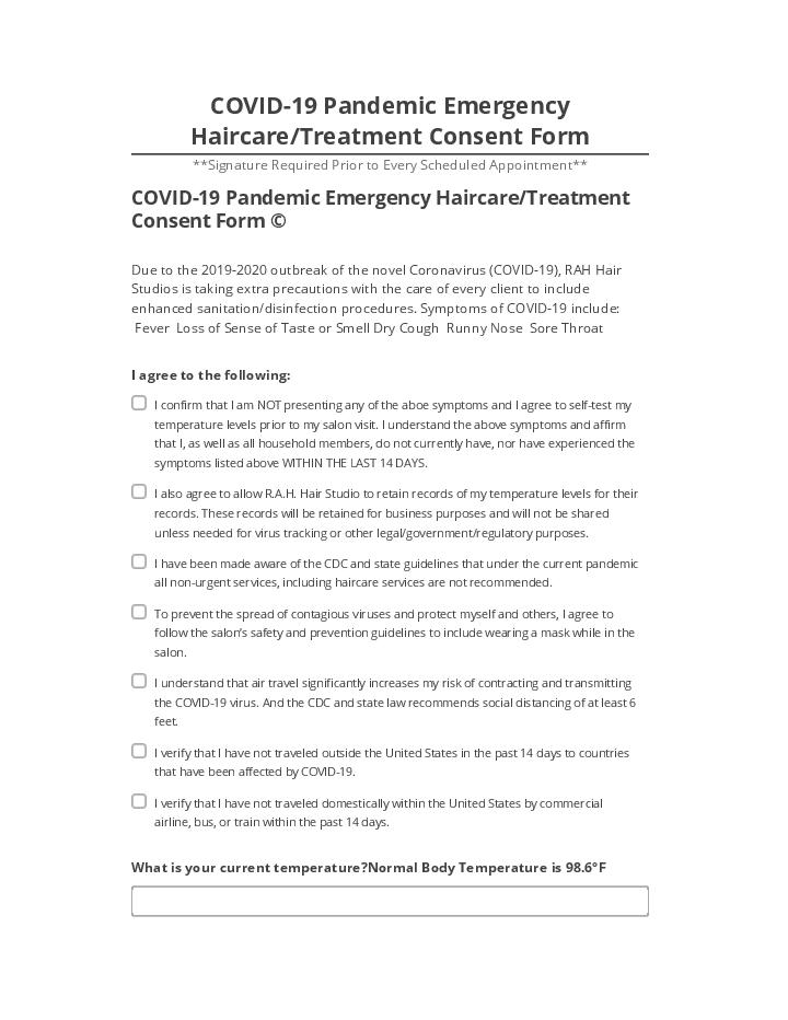 Archive COVID-19 Pandemic Emergency Haircare/Treatment Consent Form to Salesforce