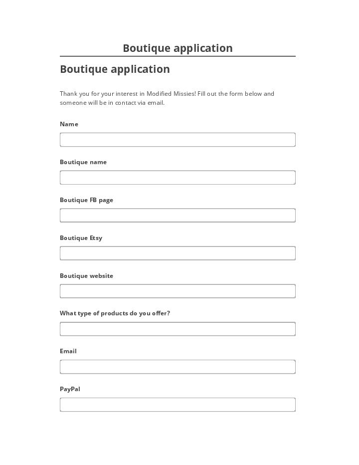 Arrange Boutique application in Salesforce