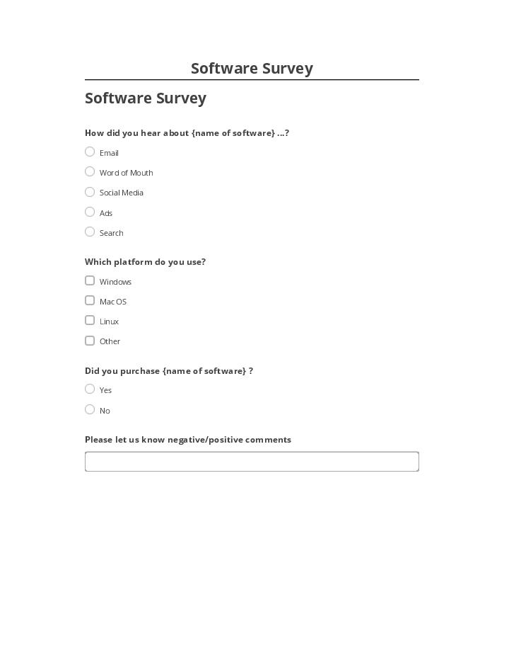 Incorporate Software Survey in Salesforce
