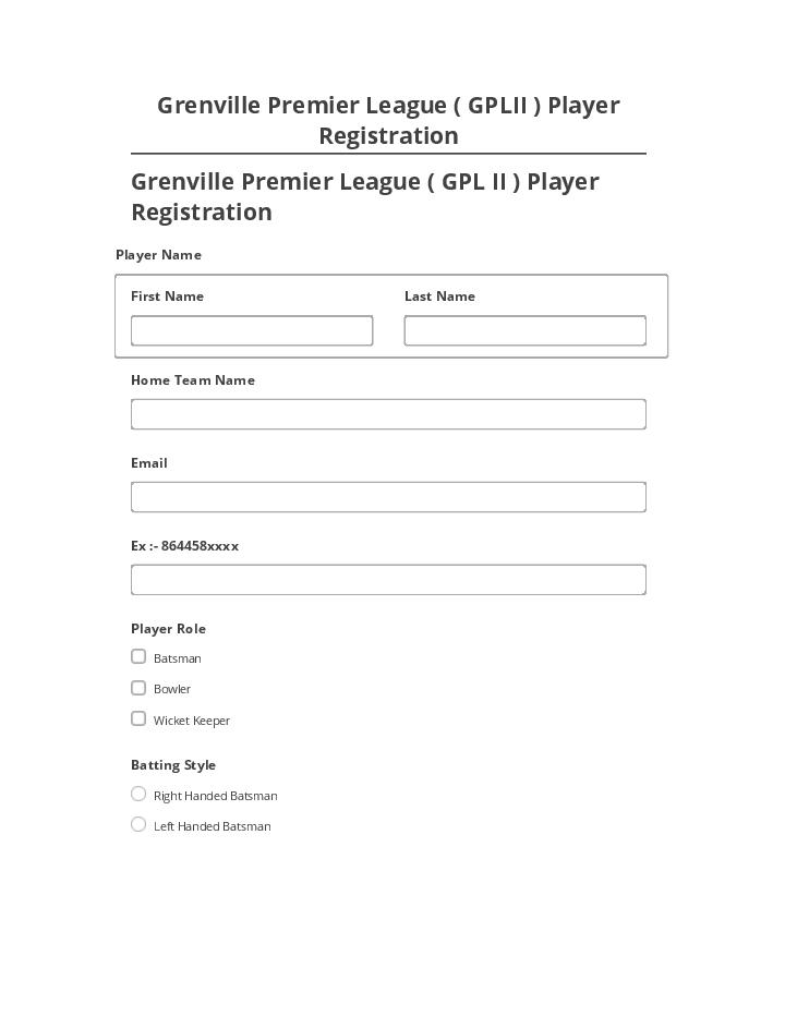 Export Grenville Premier League ( GPLII ) Player Registration to Microsoft Dynamics