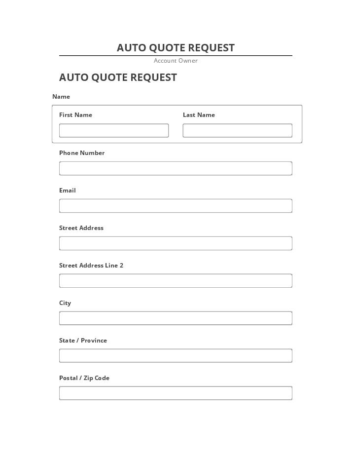 Manage AUTO QUOTE REQUEST in Microsoft Dynamics