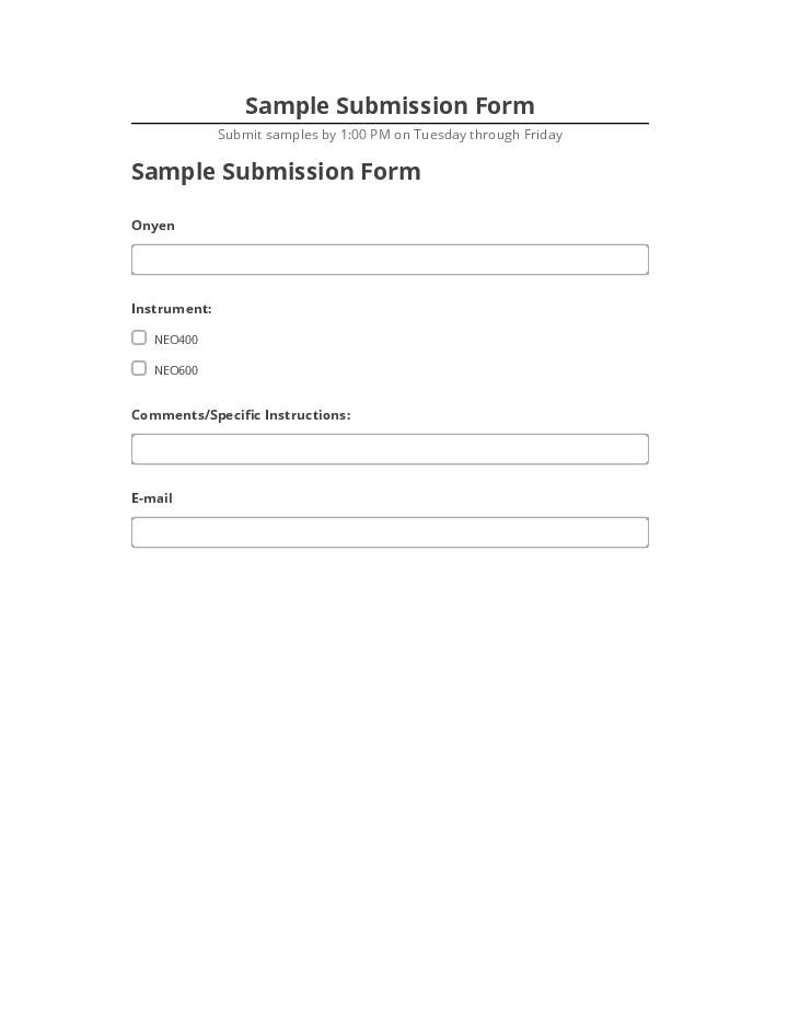 Incorporate Sample Submission Form in Salesforce