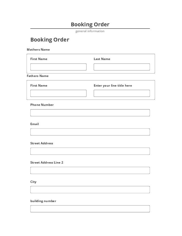 Update Booking Order from Salesforce