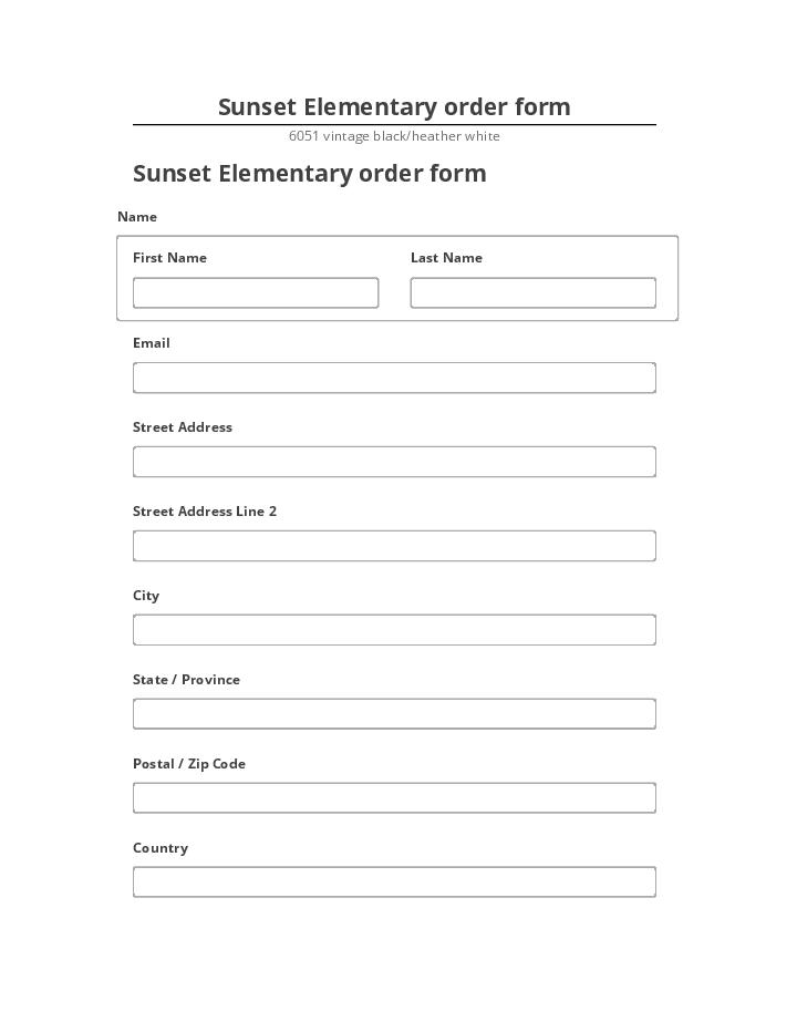 Incorporate Sunset Elementary order form in Netsuite