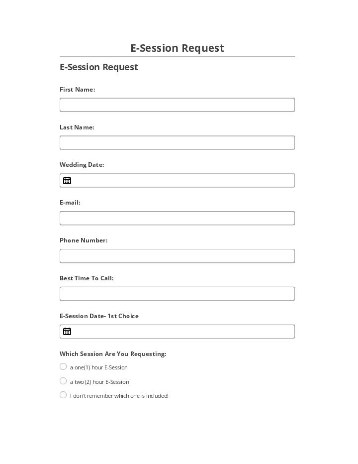 Manage E-Session Request in Netsuite