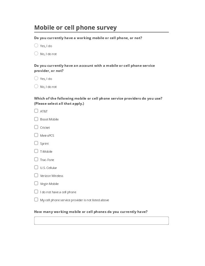 Pre-fill Mobile or cell phone survey from Salesforce