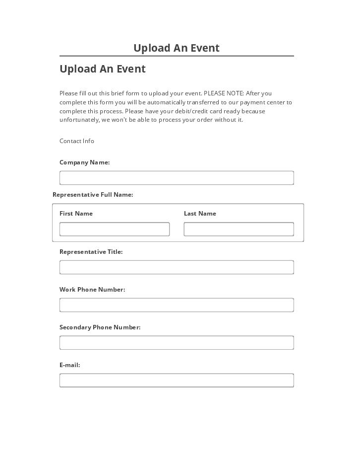 Update Upload An Event from Netsuite