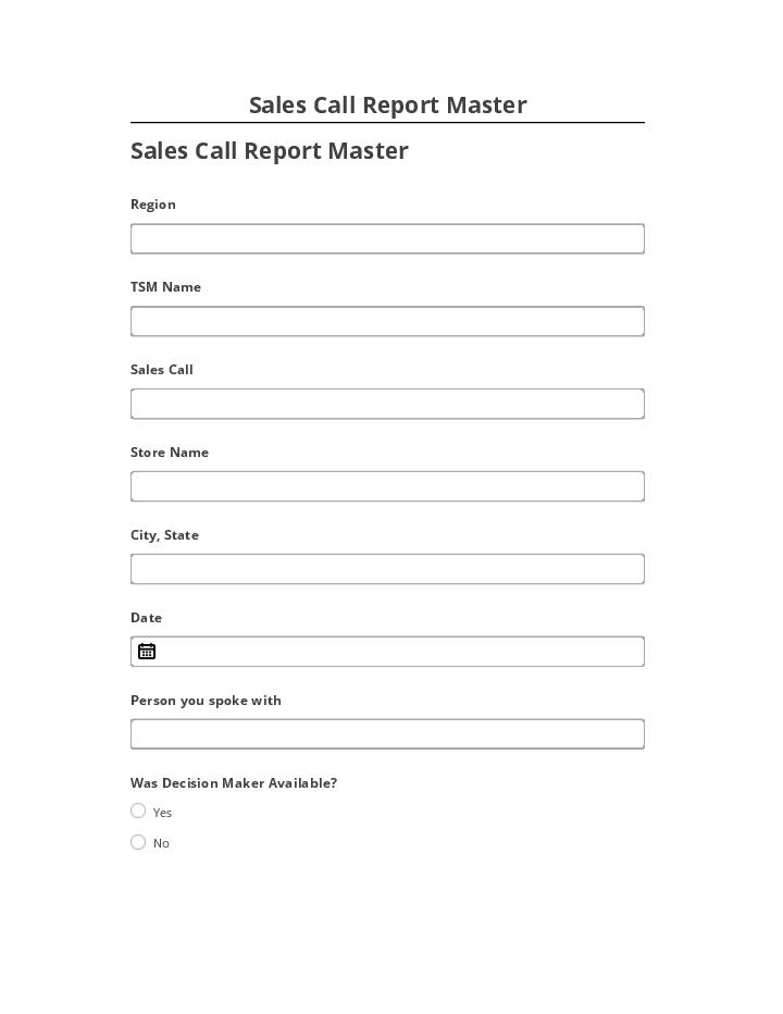 Arrange Sales Call Report Master in Microsoft Dynamics