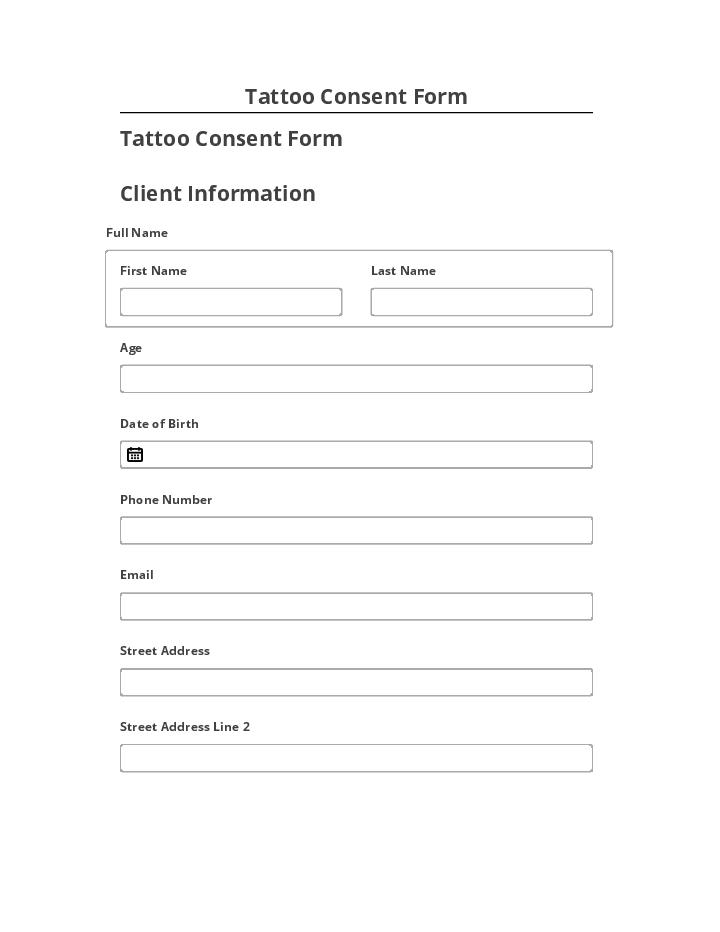 Pre-fill Tattoo Consent Form from Netsuite