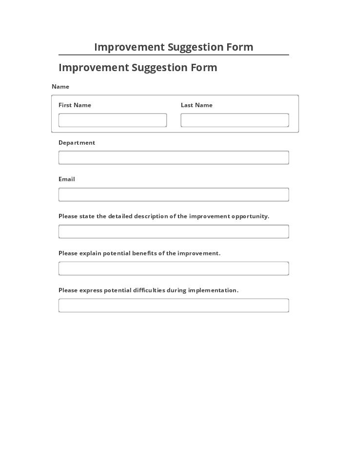 Pre-fill Improvement Suggestion Form