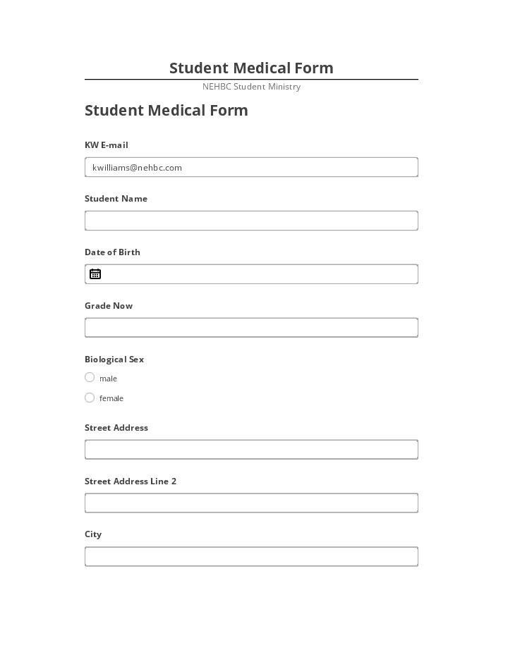 Arrange Student Medical Form