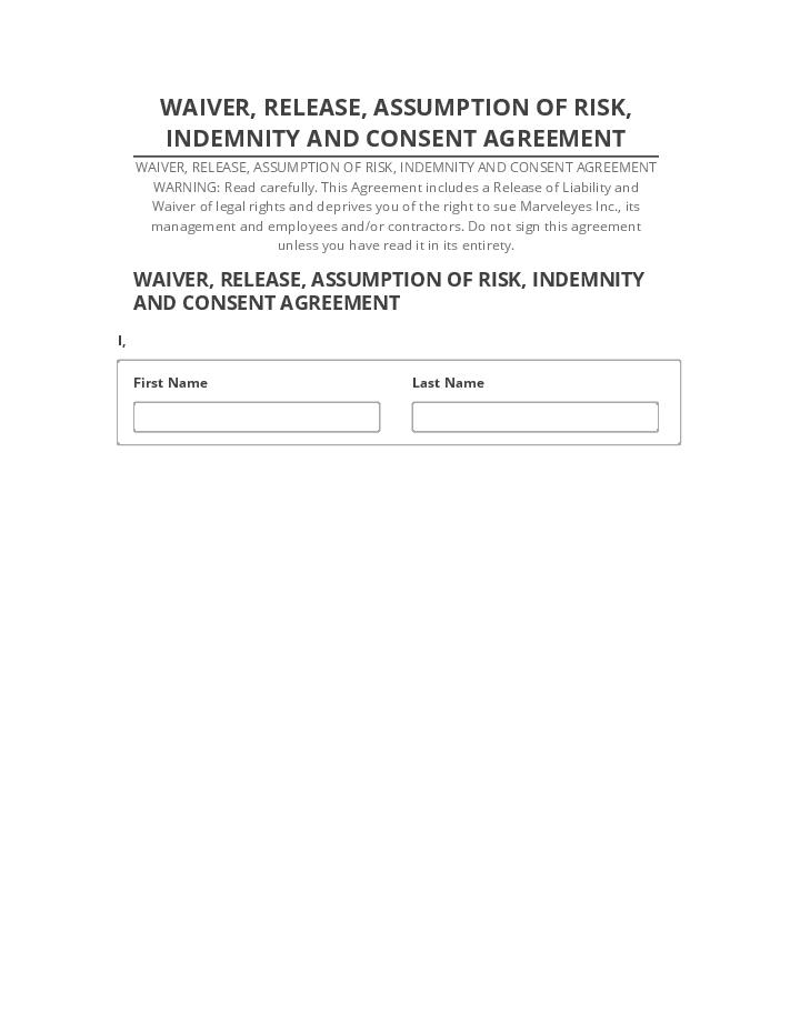 Export WAIVER, RELEASE, ASSUMPTION OF RISK, INDEMNITY AND CONSENT AGREEMENT to Microsoft Dynamics