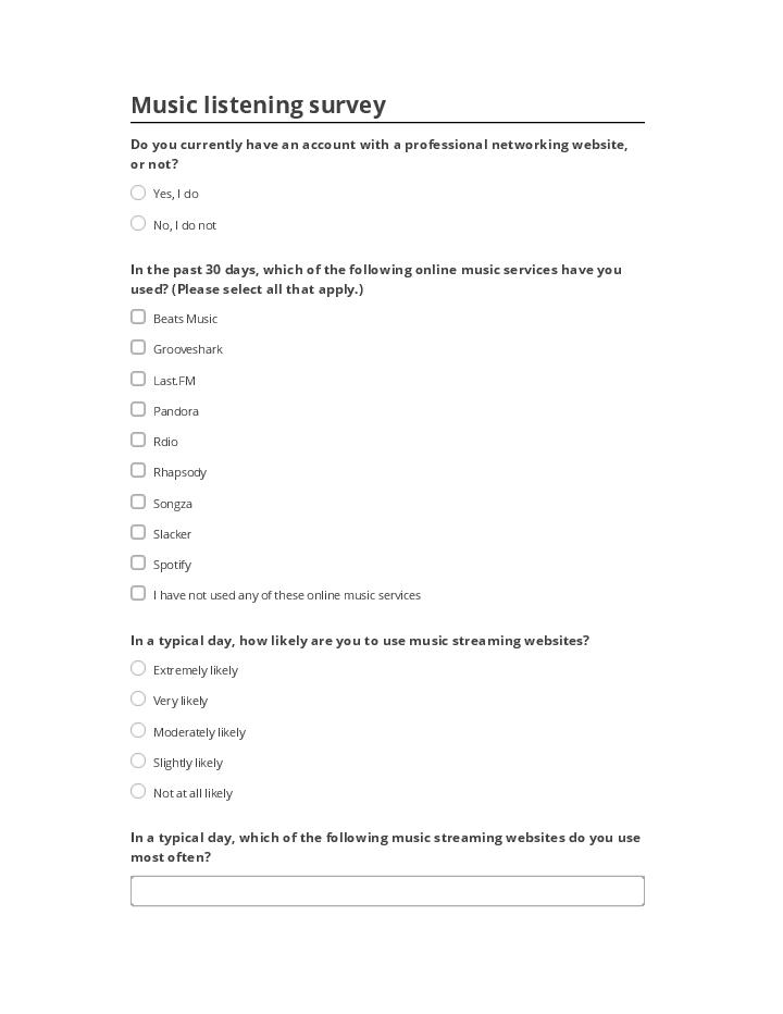 Automate Music listening survey in Netsuite