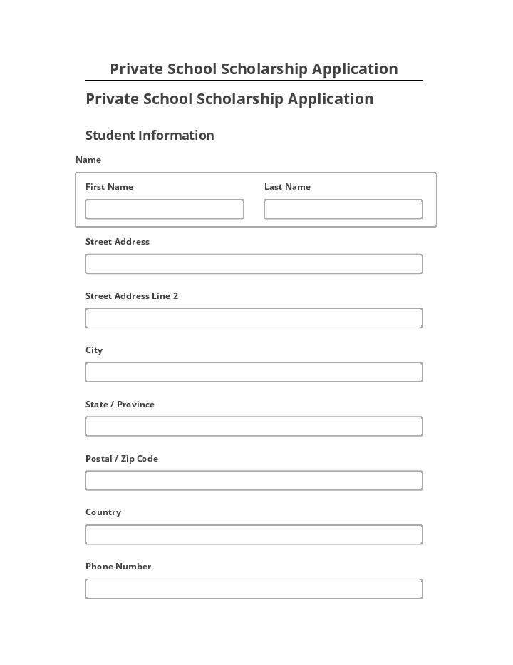 Extract Private School Scholarship Application