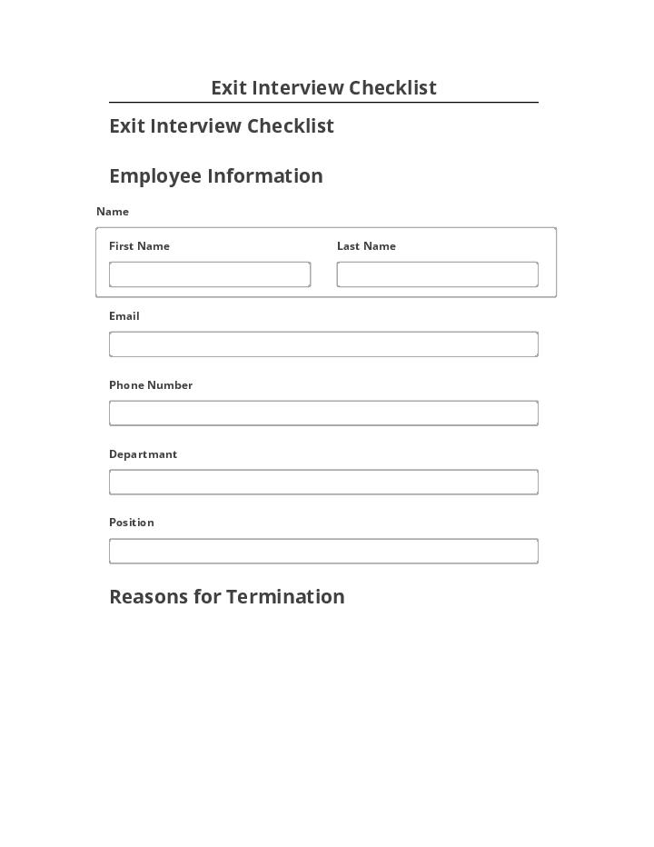 Automate Exit Interview Checklist