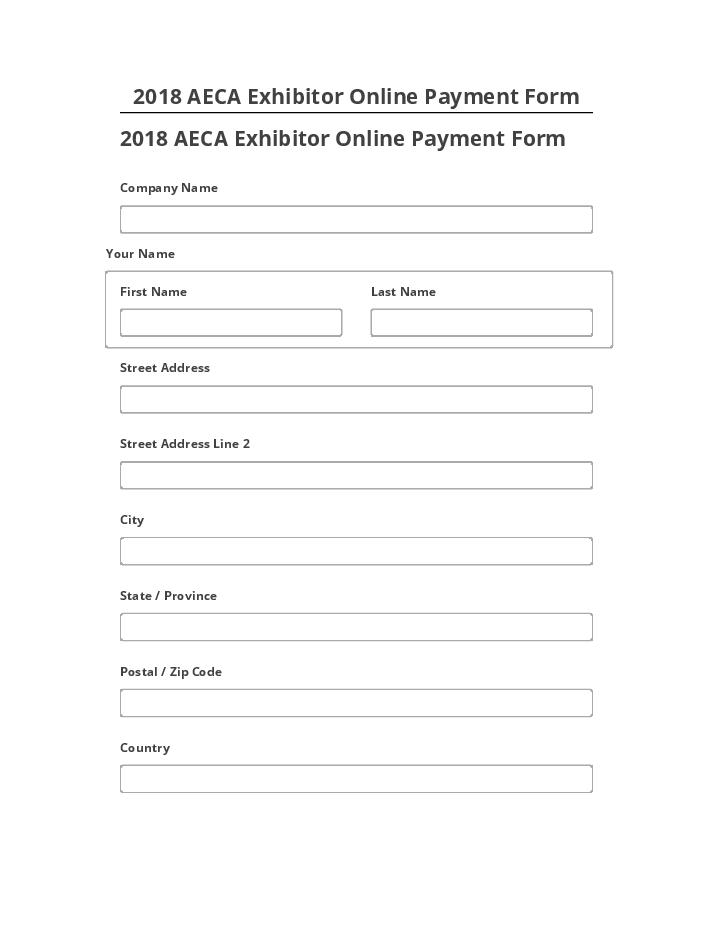 Incorporate 2018 AECA Exhibitor Online Payment Form in Netsuite