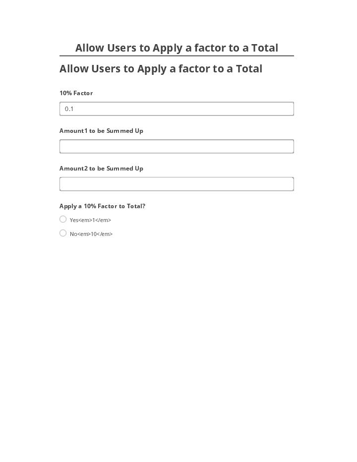 Update Allow Users to Apply a factor to a Total from Microsoft Dynamics