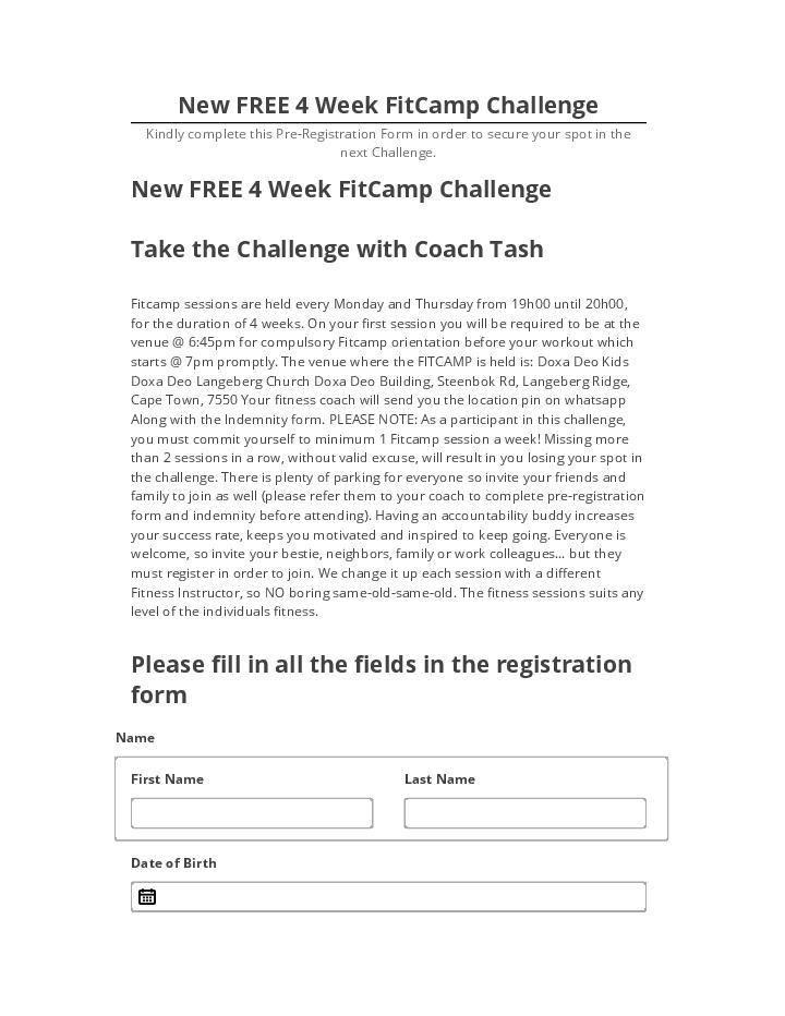 Incorporate New FREE 4 Week FitCamp Challenge in Salesforce