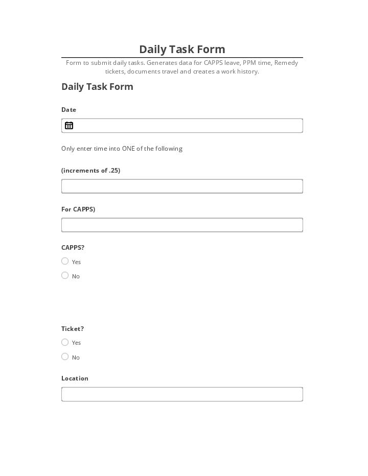 Manage Daily Task Form in Netsuite